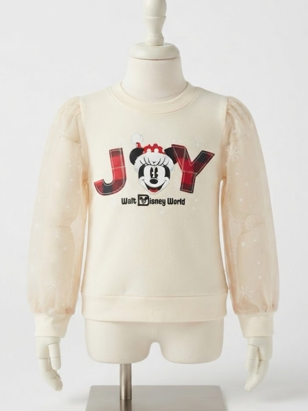 Walt Disney World Minnie Mouse Joy Holiday Top Girls XL 14 Christmas Plaid